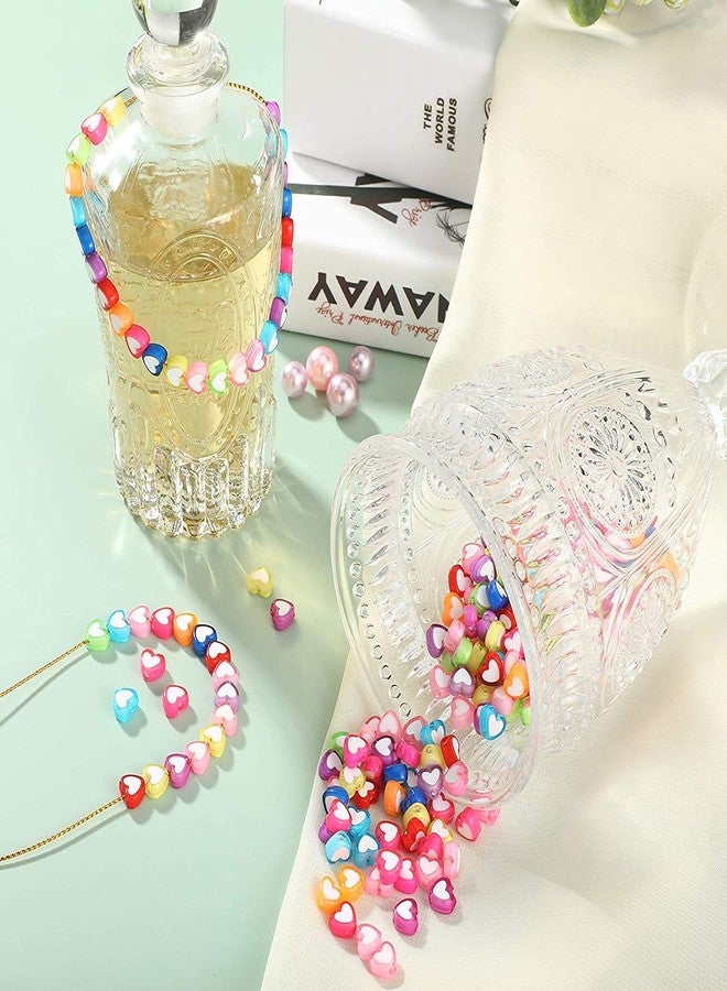 كون مجموعة كاون من 100 قطعة من خرز الأكريليك على شكل قلب مقاس 8 مم لصنع المجوهرات بنفسك - Image 3